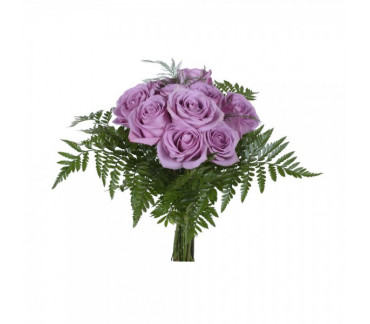 Purple roses by the dozen